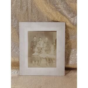 Late 1800s Family Portrait, Children With Baby Dolls, Boys Girls, Period Dress